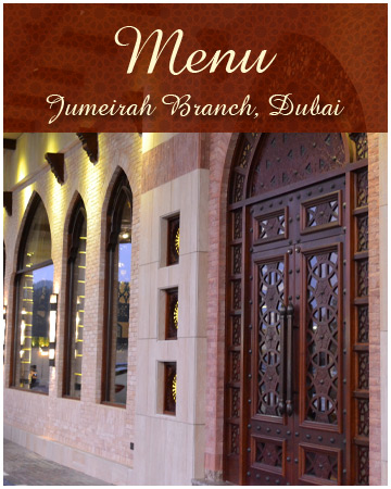 Jumeirah Branch Menu